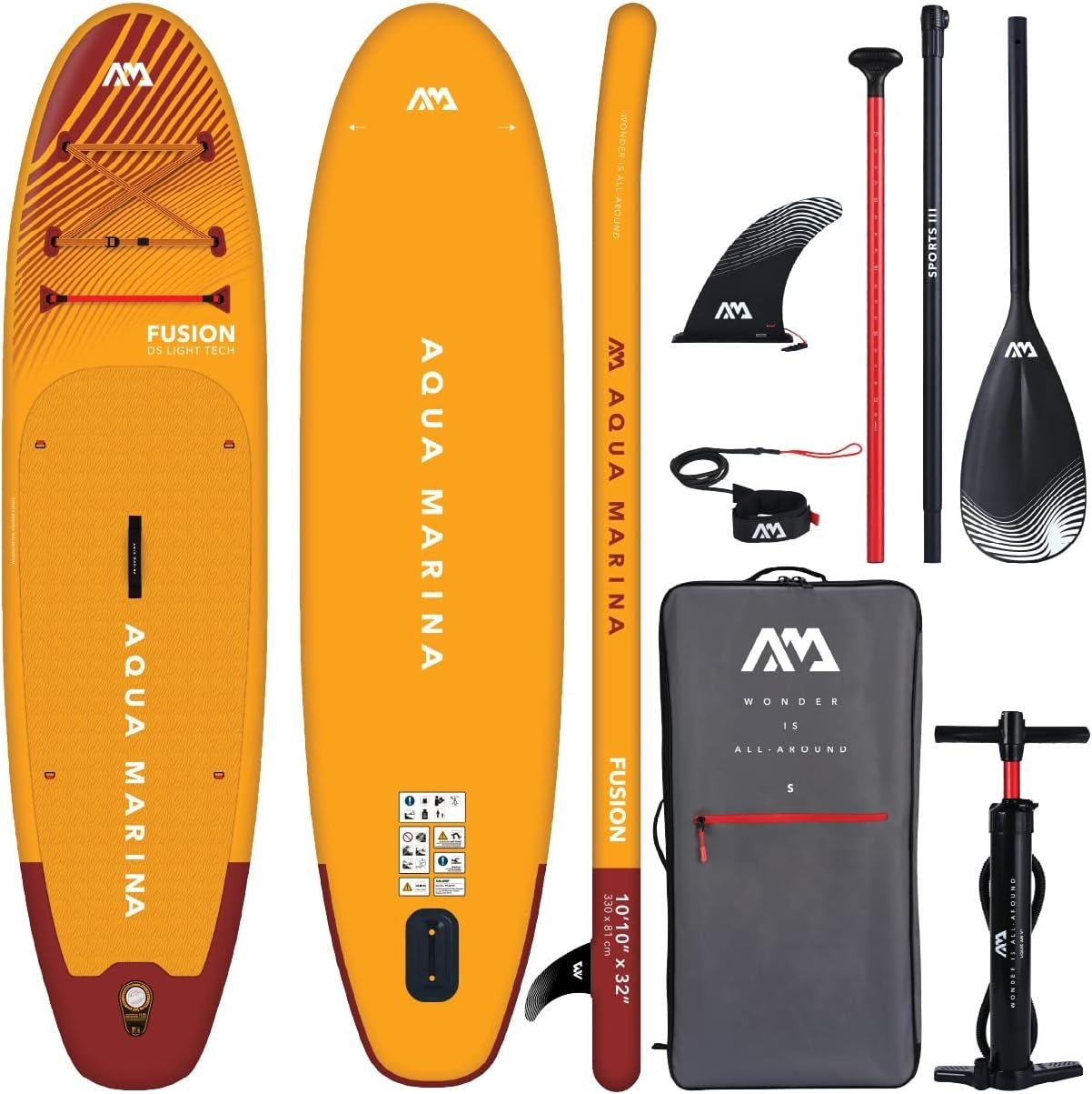 Aqua Marina Fusion スタンドアップパドルボード NEW Fusion (Before Sunset) - All-around iSUP, 3.3m/15cm, with