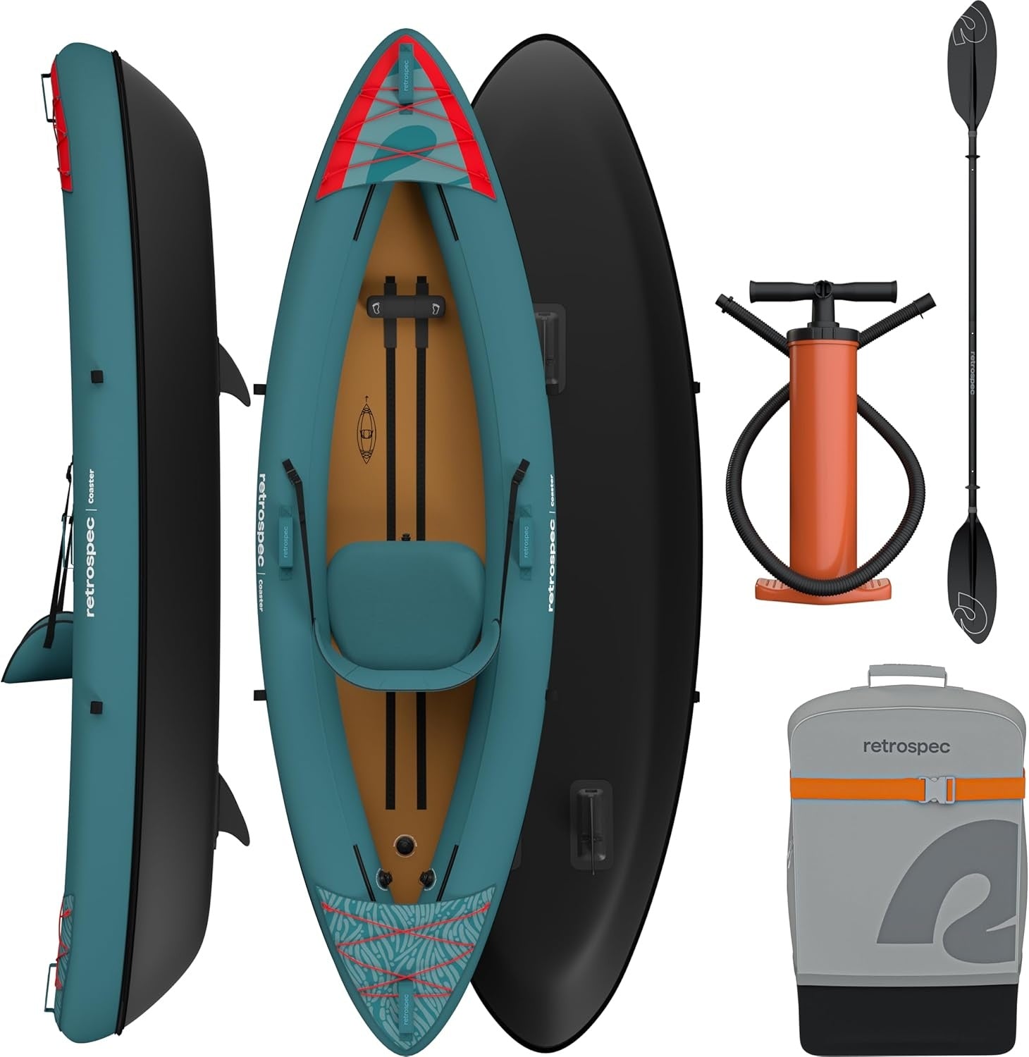 NEW Retrospec Coaster Inflatable 1-Person Kayak 9'10