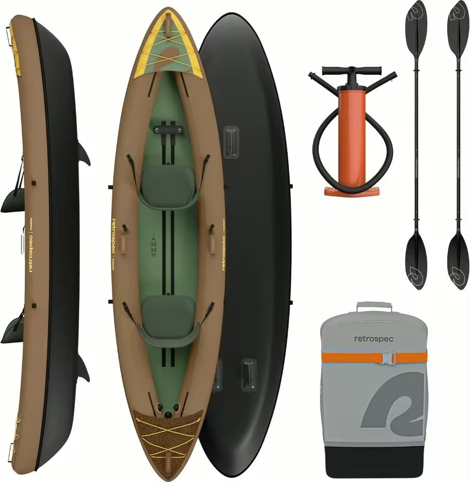 NEW Retrospec Coaster Tandem Inflatable Kayak 12'