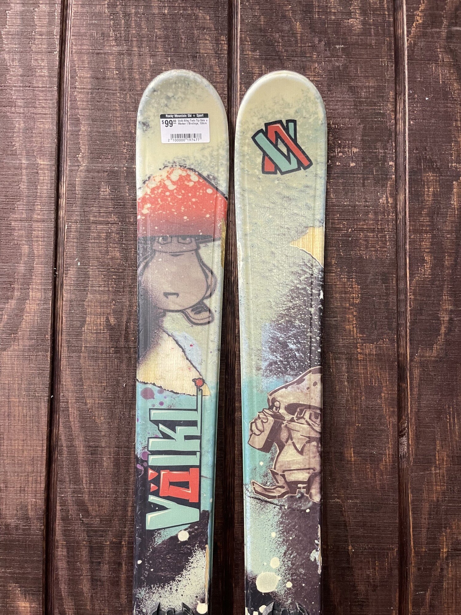 Volkl Alley Twin Tip Skis + Marker 1 Bindings, 158cm