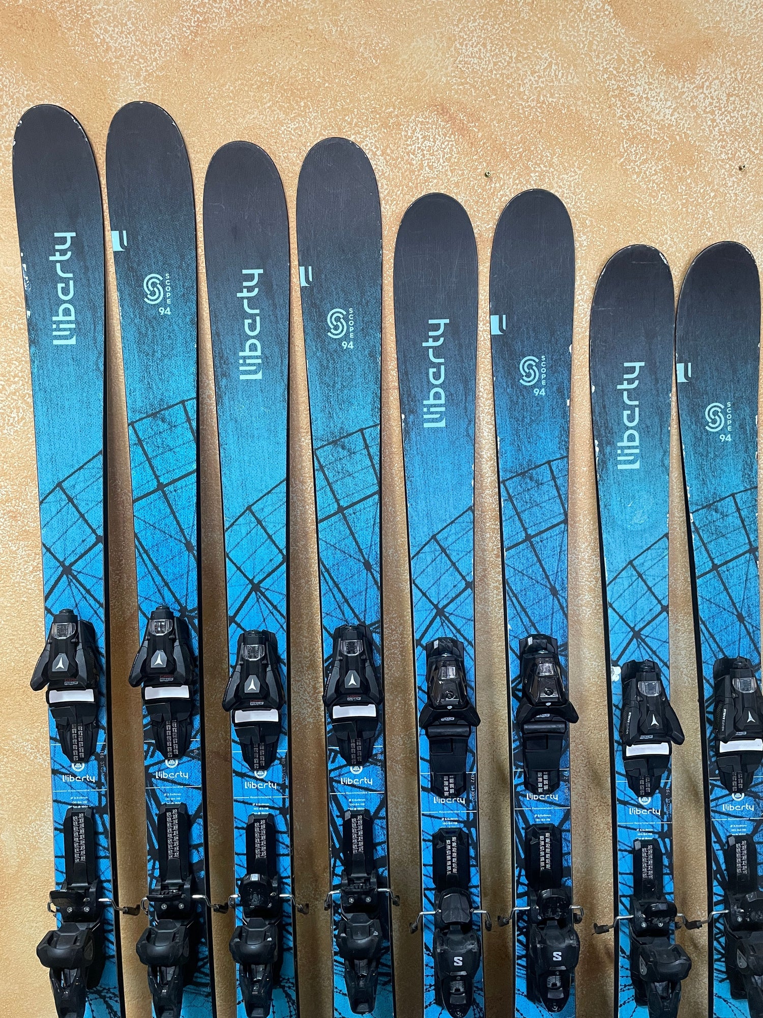 Used 2024 Liberty Scope 94 Skis + Strive 11 GW Bindings
