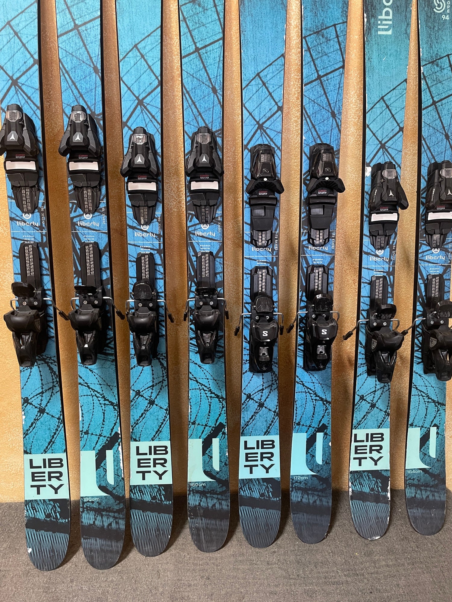 Used 2024 Liberty Scope 94 Skis + Strive 11 GW Bindings