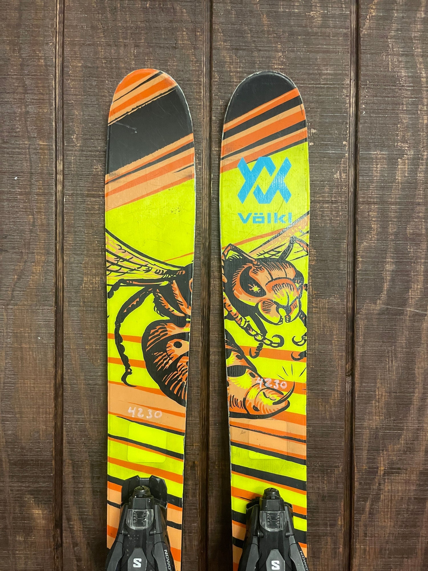 Used 2023 Volkl Revolt 96 Skis + Strive 11 Bindings, 157cm