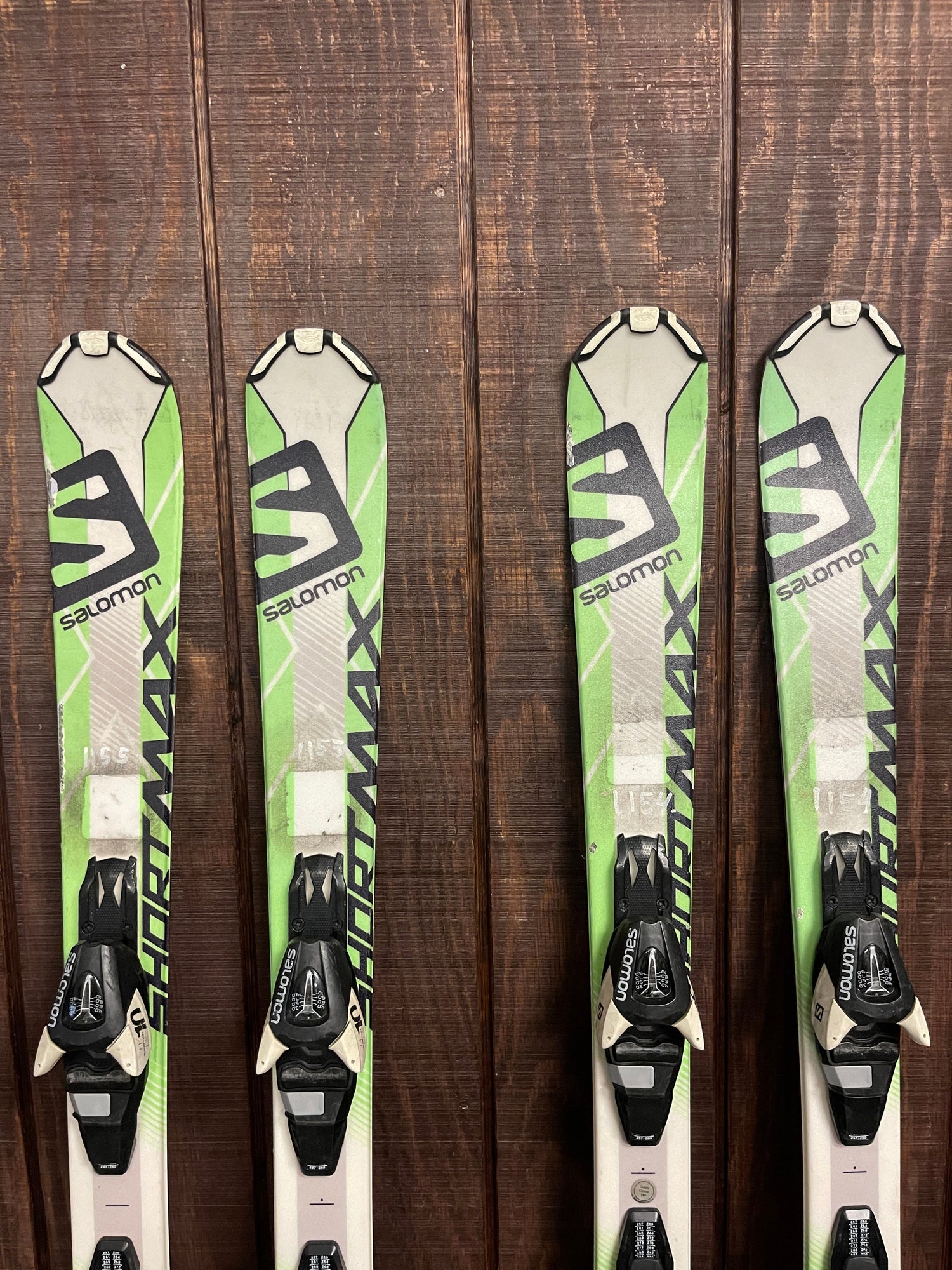 Used Salomon Short Max Skis + L10 Bindings, 120cm