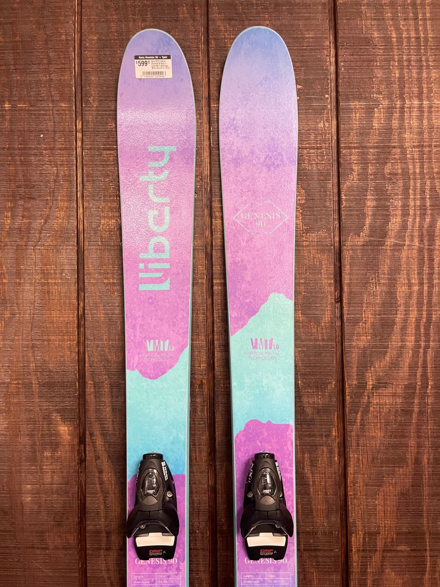 New 2023 Liberty Genesis 90 Skis + Look NX11 Bindings (Boot size 23.5-26.5), 158cm