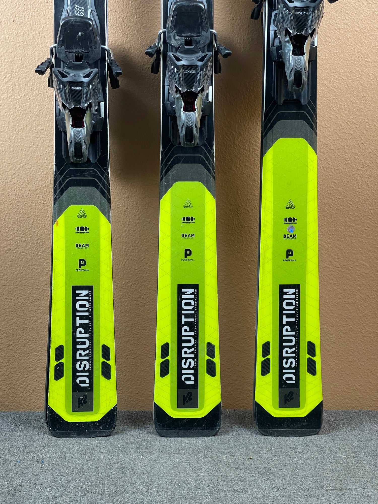 Used 2021 K2 Disruption Skis with Marker MXCell 12.0 Bindings