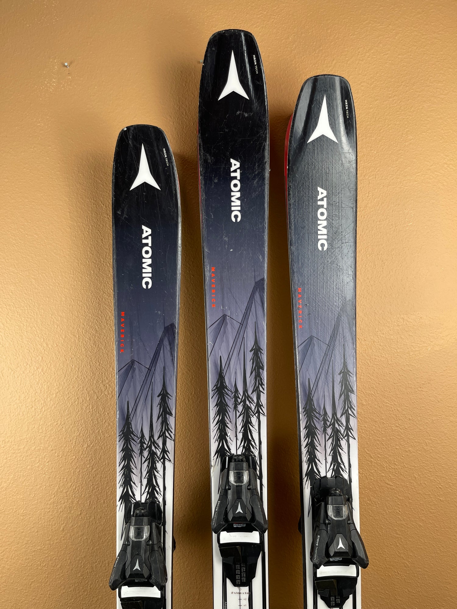 Used 2024 Atomic Maverick 95 Ti + Strive 13 Bindings Skis