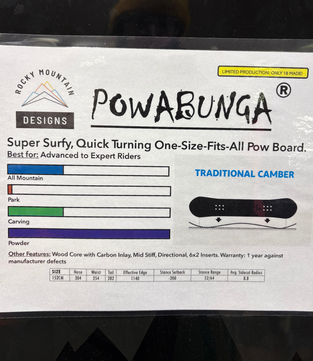 2025 Rocky Mountain Designs Powabunga Snowboard - NEW