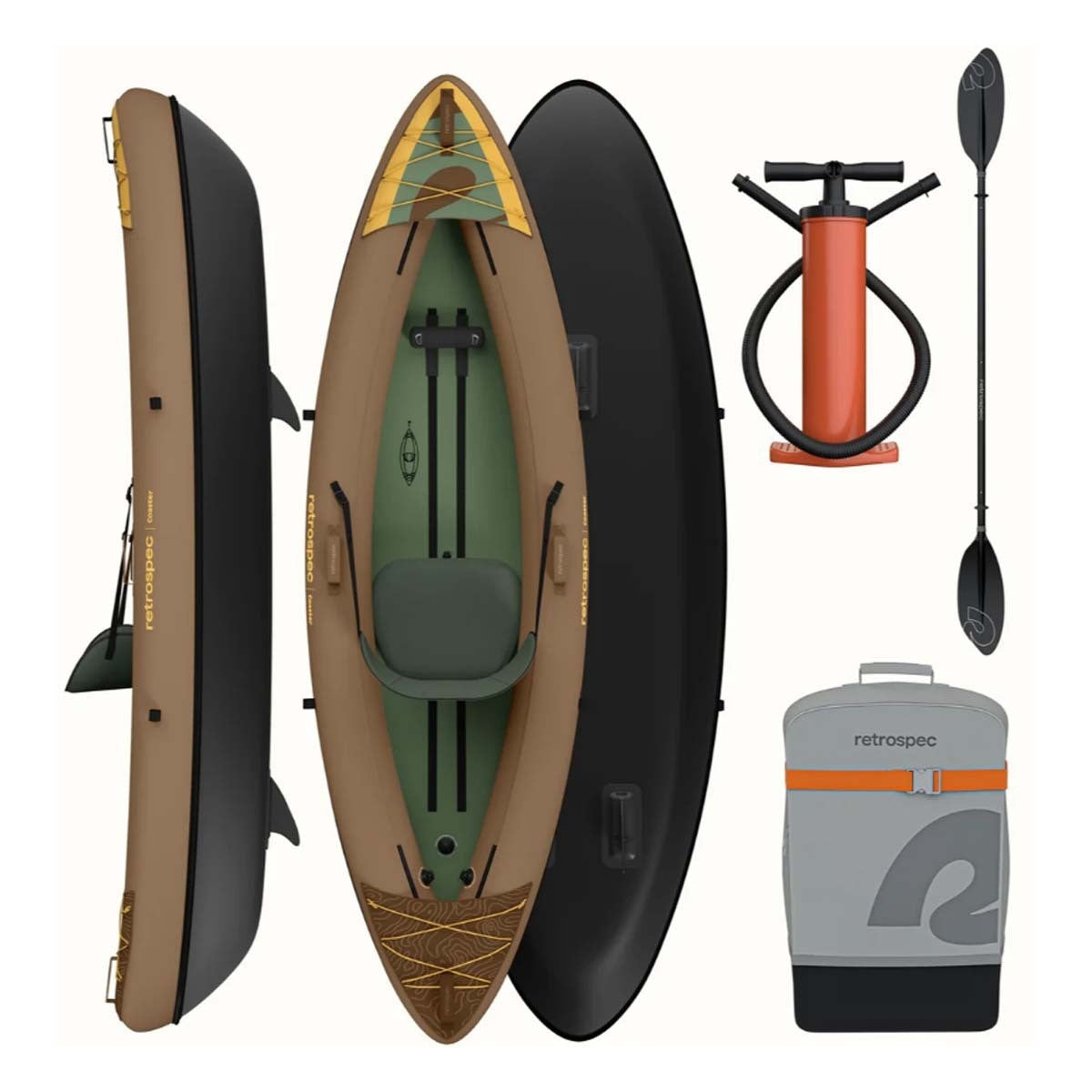 NEW Retrospec Coaster Inflatable 1-Person Kayak 9'10