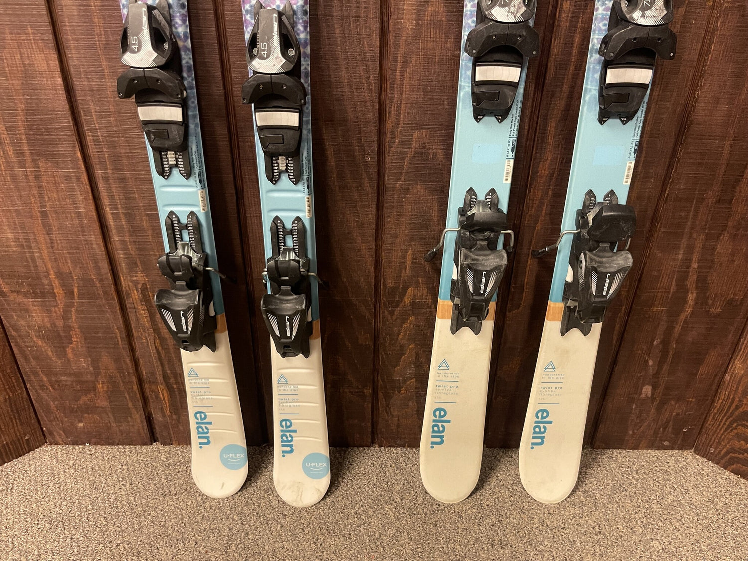 Elan Twist Pro Kids Skis, Blue + Elan Bindings