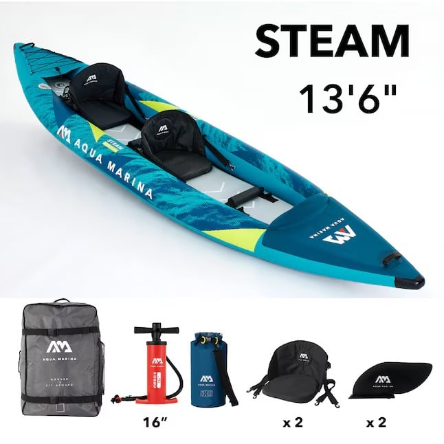 NEW Aqua Marina Steam-412 Whitewater Kayak 2-person, 13'6