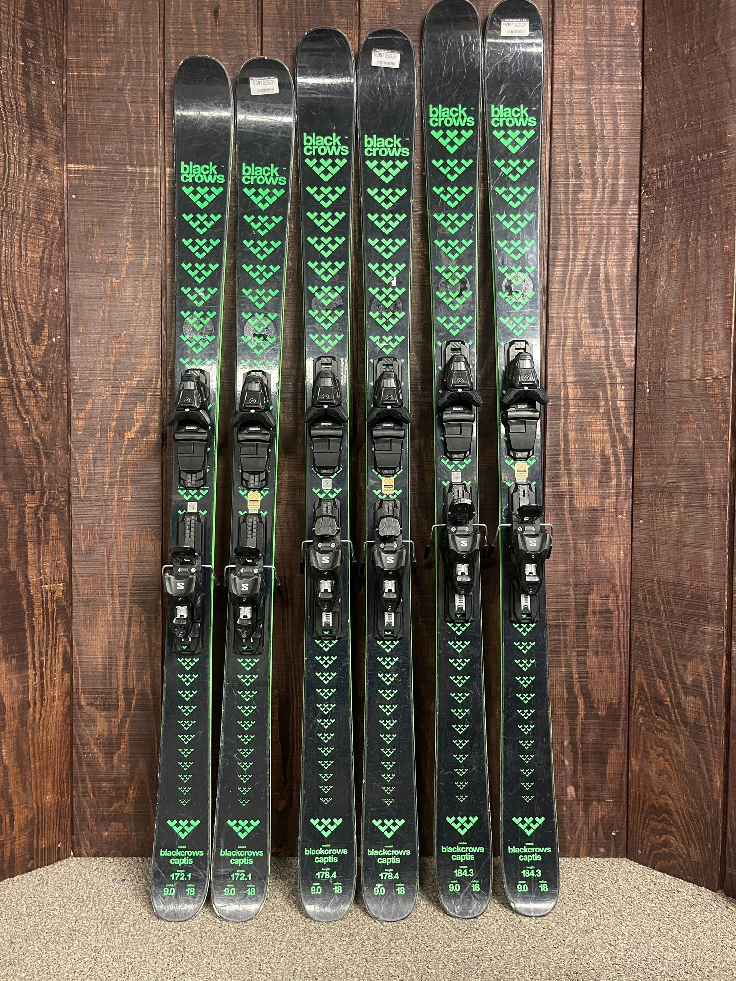 Used 2024 Black Crows Captis Skis + Salomon M10 Bindings