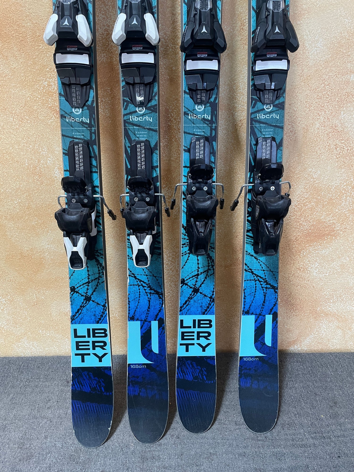 Used 2024 Liberty Scope 84 Skis + Strive 11 GW Bindings 168cm