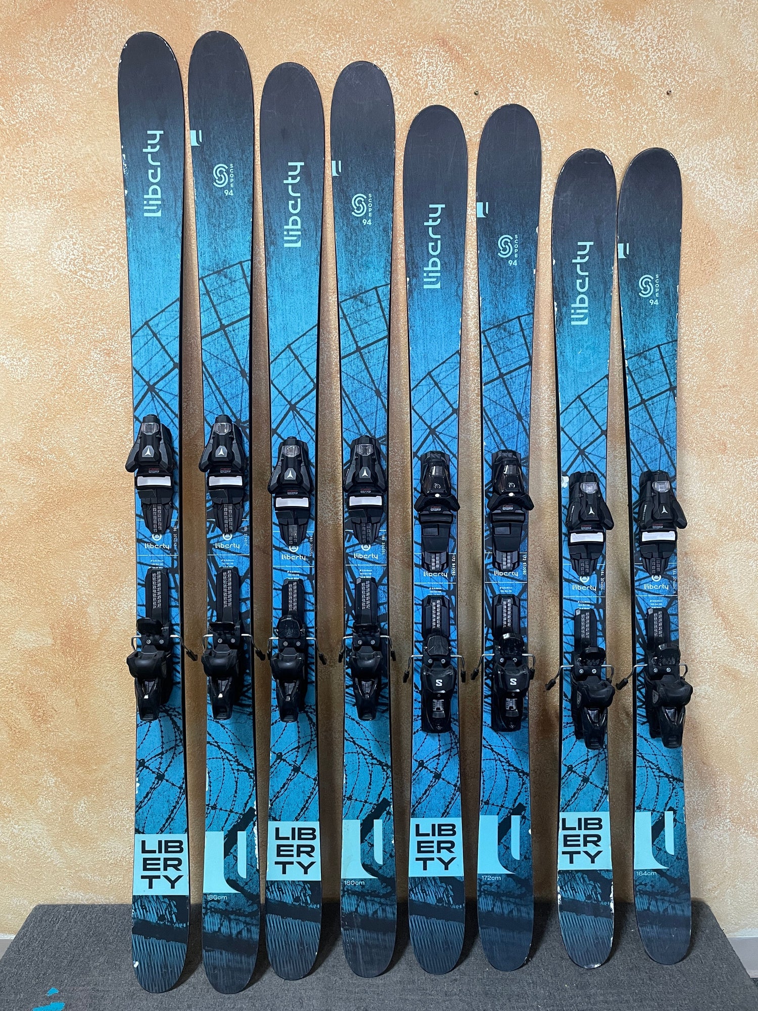 Used 2024 Liberty Scope 94 Skis + Strive 11 GW Bindings