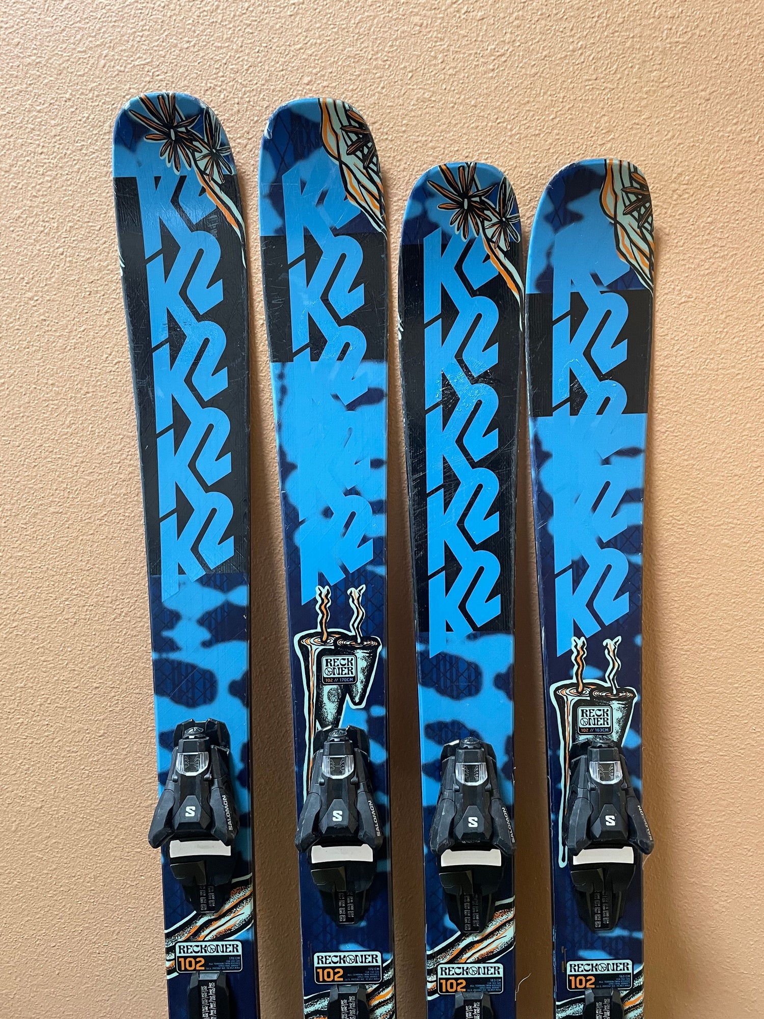Used 2024 K2 Reckoner 102 Skis + Strive 11 GW Bindings