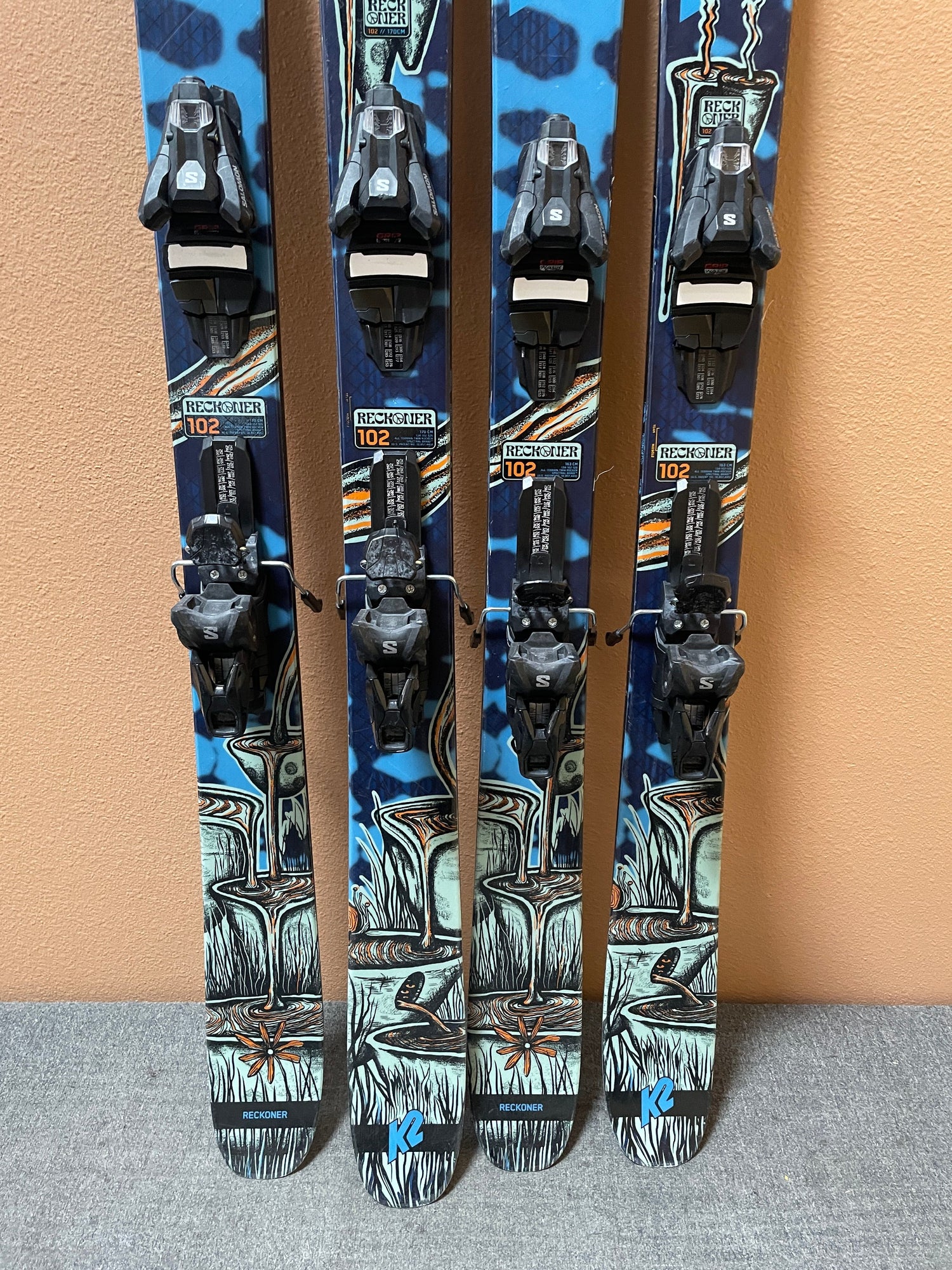 Used 2024 K2 Reckoner 102 Skis + Strive 11 GW Bindings