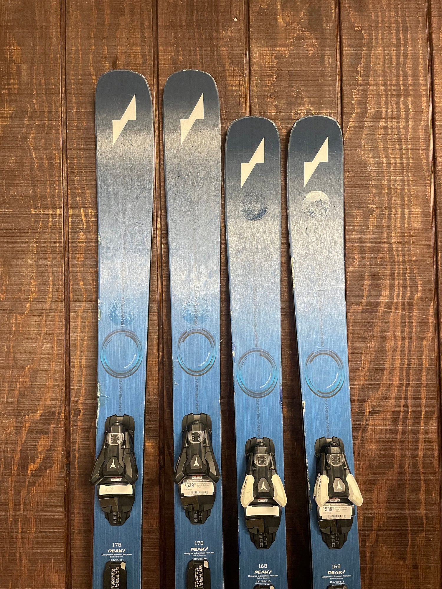 Used 2023 Peak 98 Skis + Strive 11 Bindings