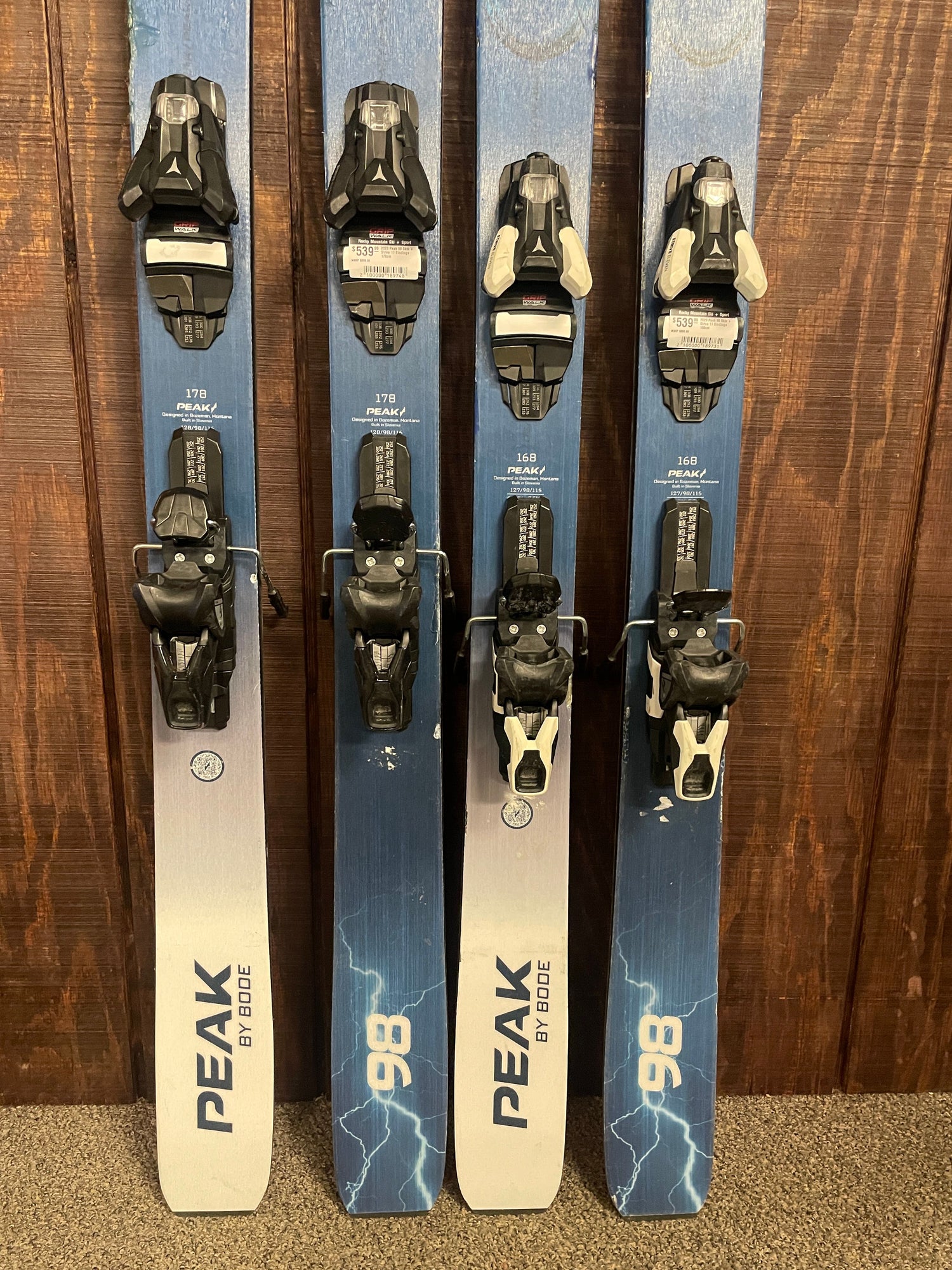 Used 2023 Peak 98 Skis + Strive 11 Bindings